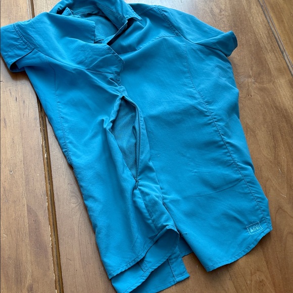 REI Tactel Nylon Turquoise Women's Short Sleeve Hiking Shirt Size 1X - Picture 10 of 12